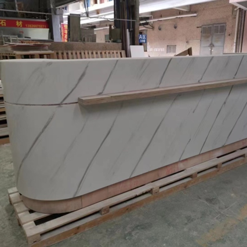 Artificial Stone Custom Shaped Reception Desk