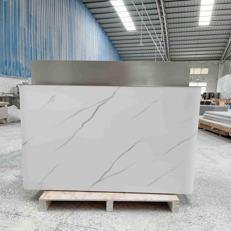 Artificial stone rectangular reception desk: ideal for modern office space